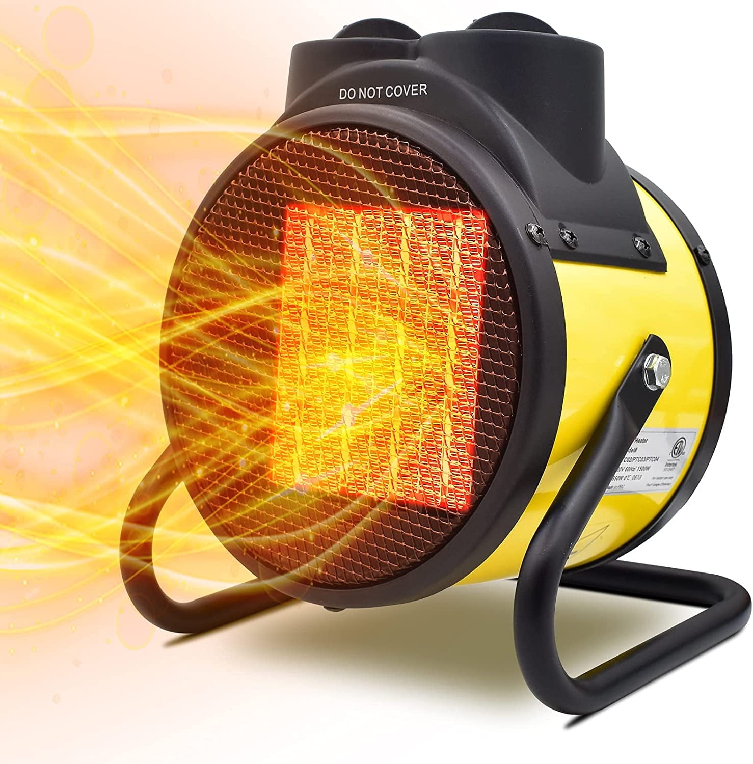 1500W Portable Patio Heater Outdoor - Electric Heaters with 51inch Cord, Heat Up in 3 Seconds, Thermostat, 3 Modes, Small Fan Heaters