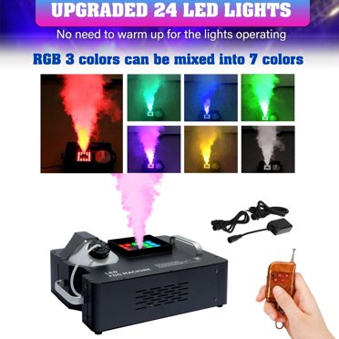 1500W RGB LED DMX Fog Machine With Remote - 2L Capacity For DJ Parties & Stage Effects