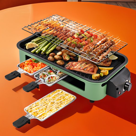 1500W Smokeless Indoor Electric Grill, Non-Stick Removable Plate, Dishwasher Safe