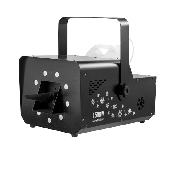 1500W Snow Machine with RGB DMX512 Control, 5L Snow Output, Wireless Remote, High Output Snowflake Maker for Christmas, Stage, DJ Parties