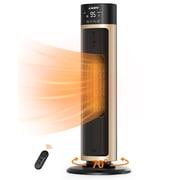 Lairy 1500W Space Heater Large Room,24 inch Electric Tower Heaters with Remote, Adjustable Thermostat, Black Gold