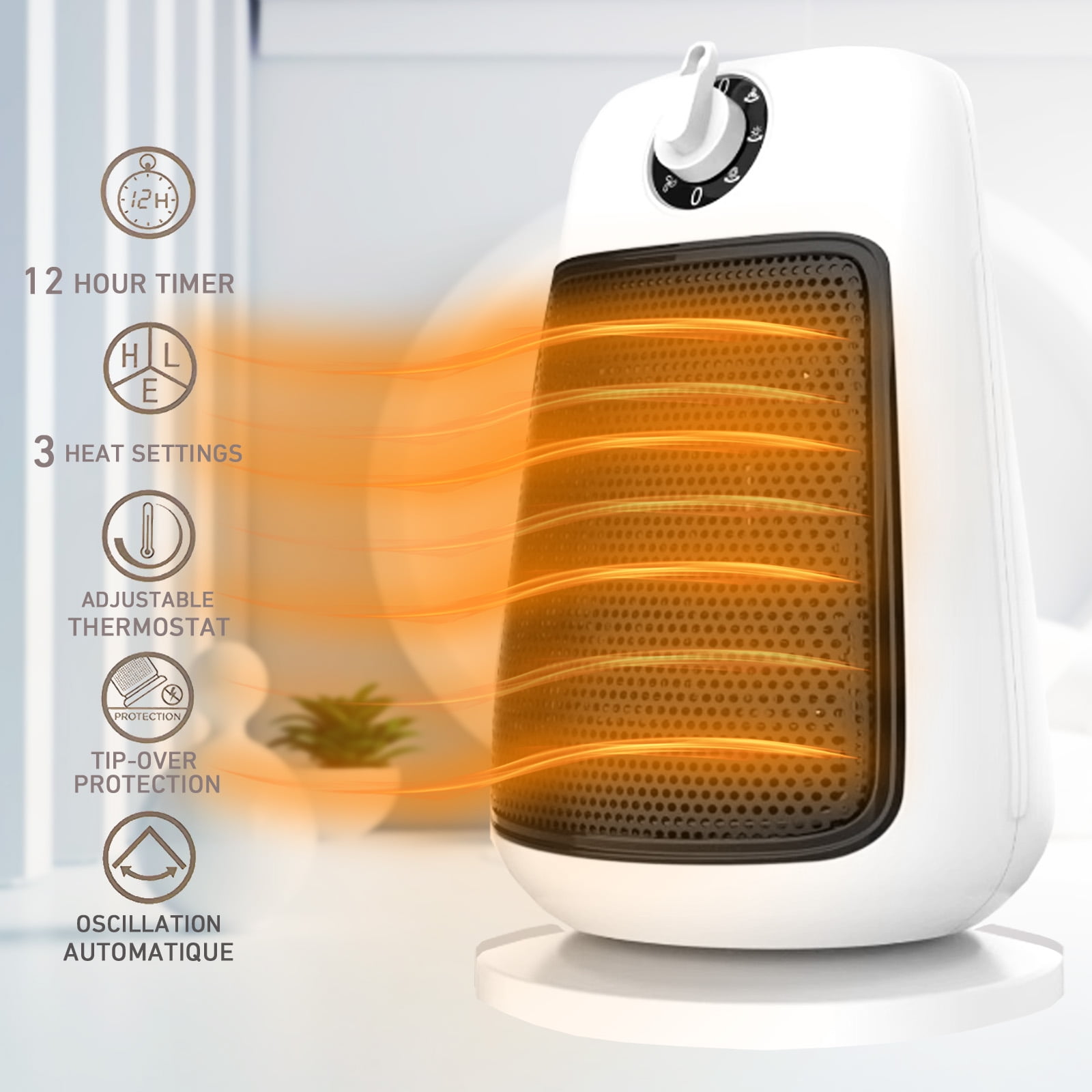 1500W Space Heater for Home, VIVAYO Portable Heater Indoor Office Space