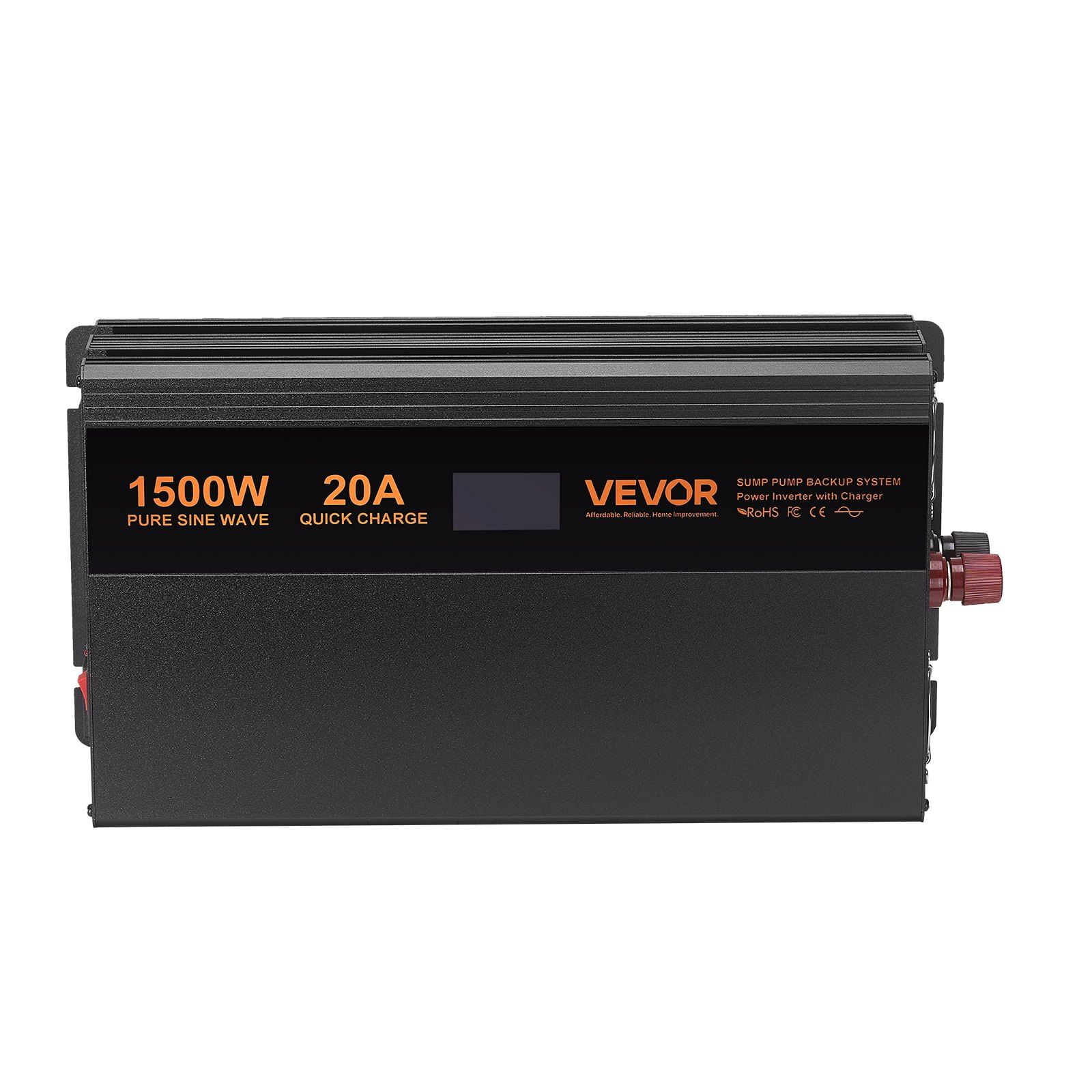 1500W Sump Pump Battery Backup System with LCD Display, Auto Switch to Battery Power, Inverter Included - Reliable Flood Protection