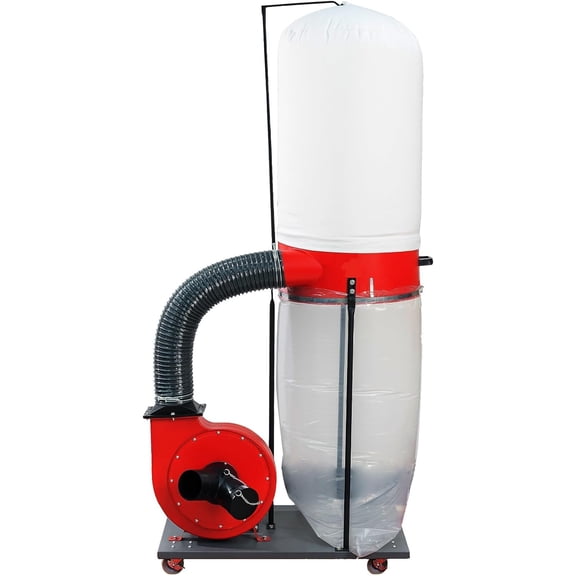 1500W Vertical Dust Collectors for Woodworking with 35 gal Collection Bag, Heavy Duty Electric Dust Extraction Machine with Mobile Base for Efficient Workshop and Garage Cleanup