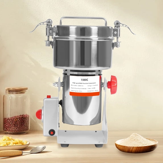 1500g/3.31lbs High-speed 30000r/min Food Grinder, 110V 4100W Countertop Grain Mill for Dry Spice Herbs Grains Coffee Rice Pepper