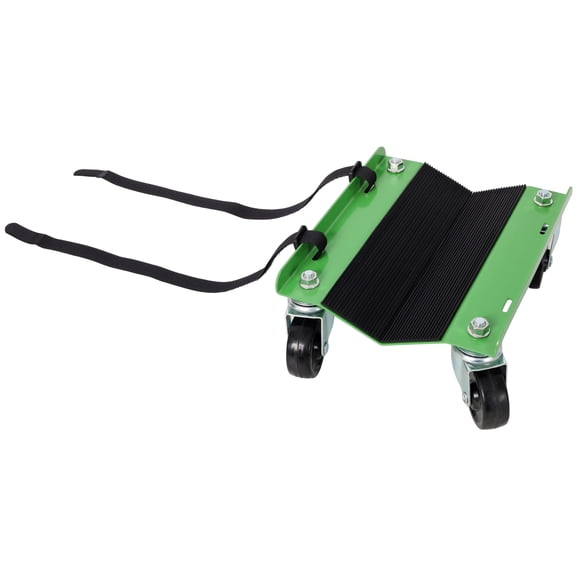 1500lb Capacity Snowmobile Dolly Set, Heavy-Duty V-Slide Ski Mover with 2.5" Swivel Casters, Protective Rubber Pads & Secure Straps, Green