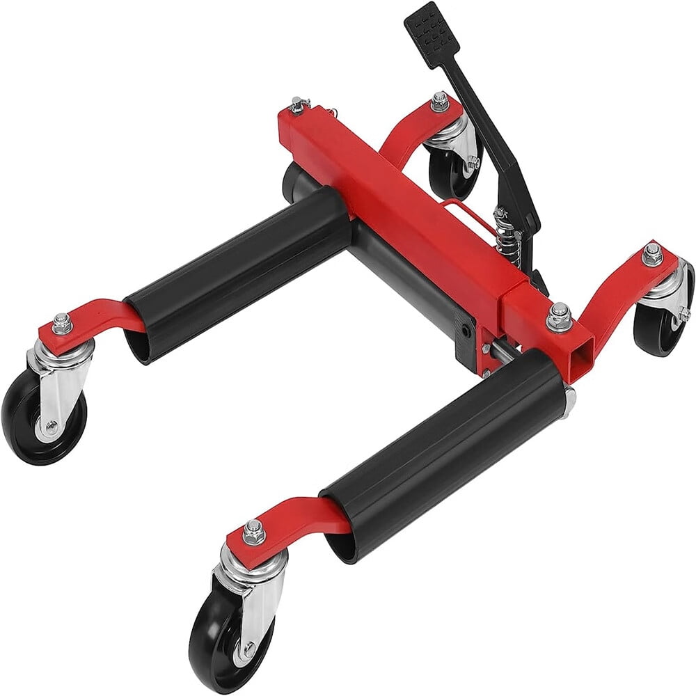 1500lbs Wheel Dolly, Car Skates Mechanic Vehicle Positioning Tire Jack Ratcheting Foot Pedal