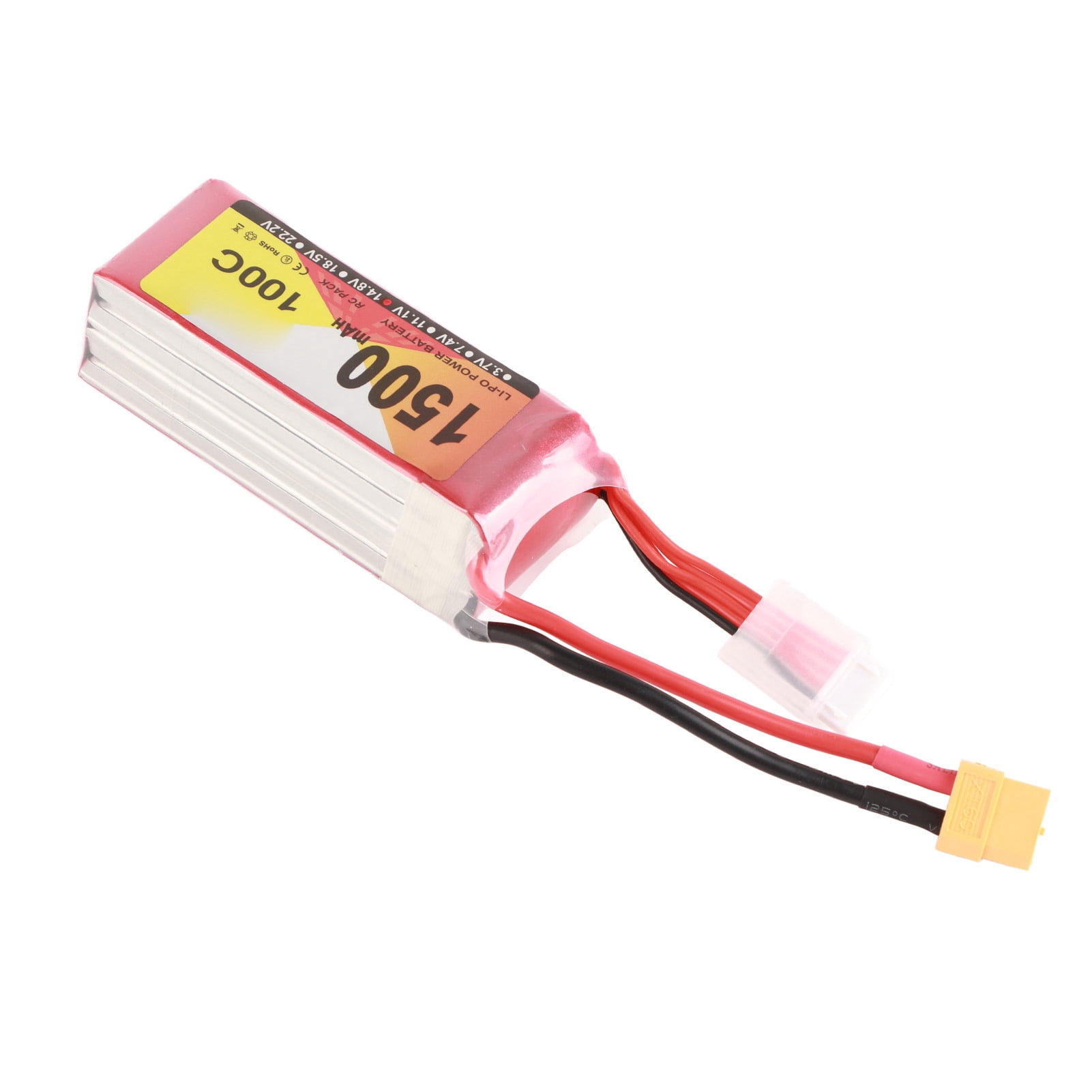 1500mAh 100C 4S LiPo Battery Pack Stable Current Portable Long Lasting RC Lipo Battery 14.8V with XT60 Plug