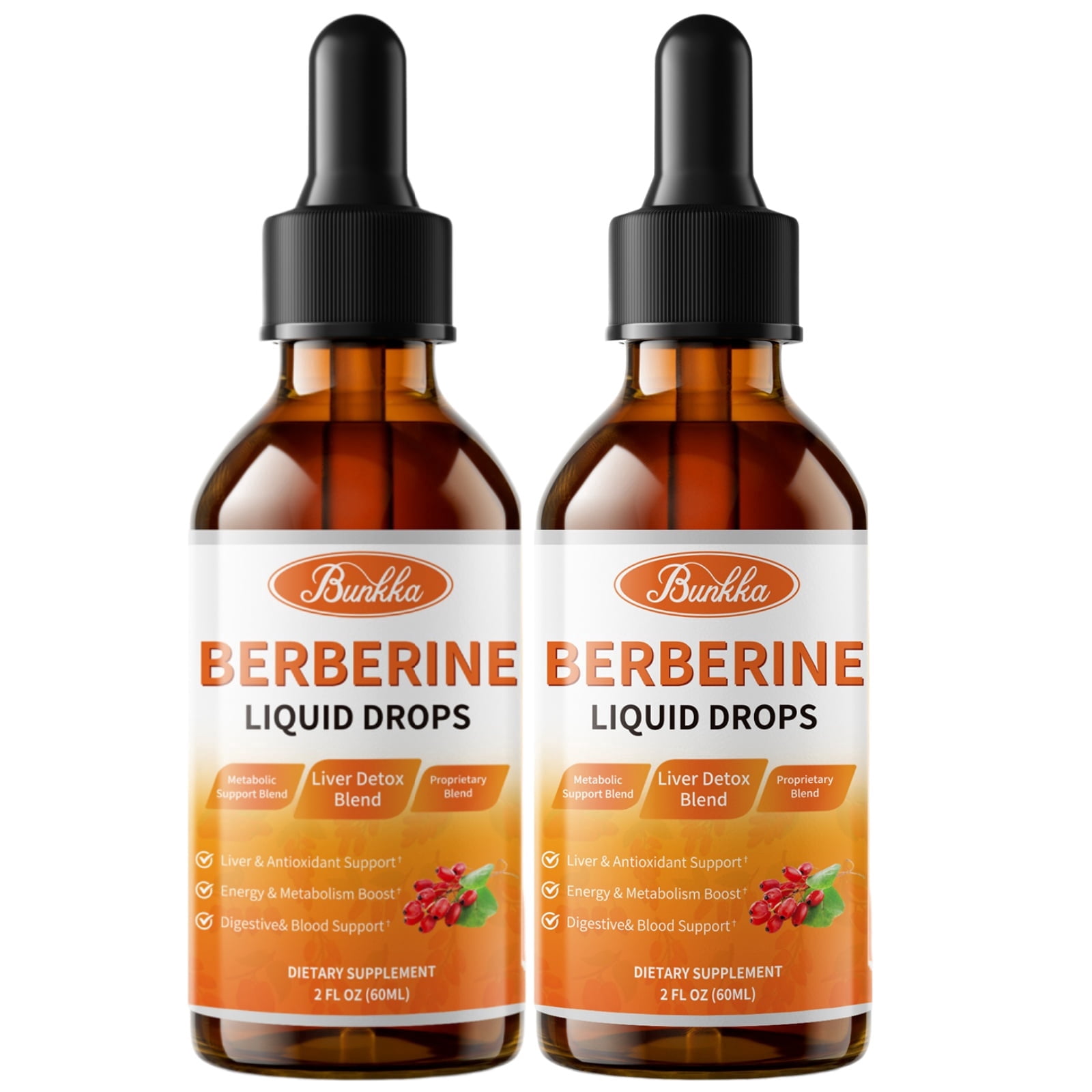 Berberine Liquid Drops, Berberine Supplement with Ceylon Cinnamon & Bitter Melon, Supports Metabolism & Liver Health (4 Fl oz)