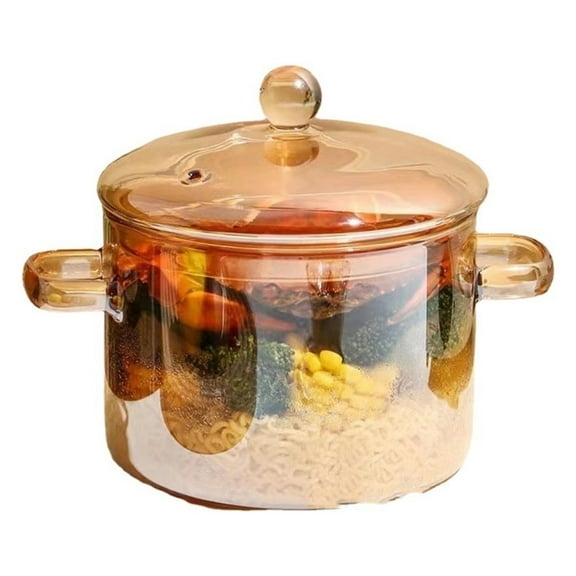 1500ml Clear Glass Simmer Pot for Cooking Simmer Pot for Stove Top Oven/Gas Safe for Soup Milk Porridge
