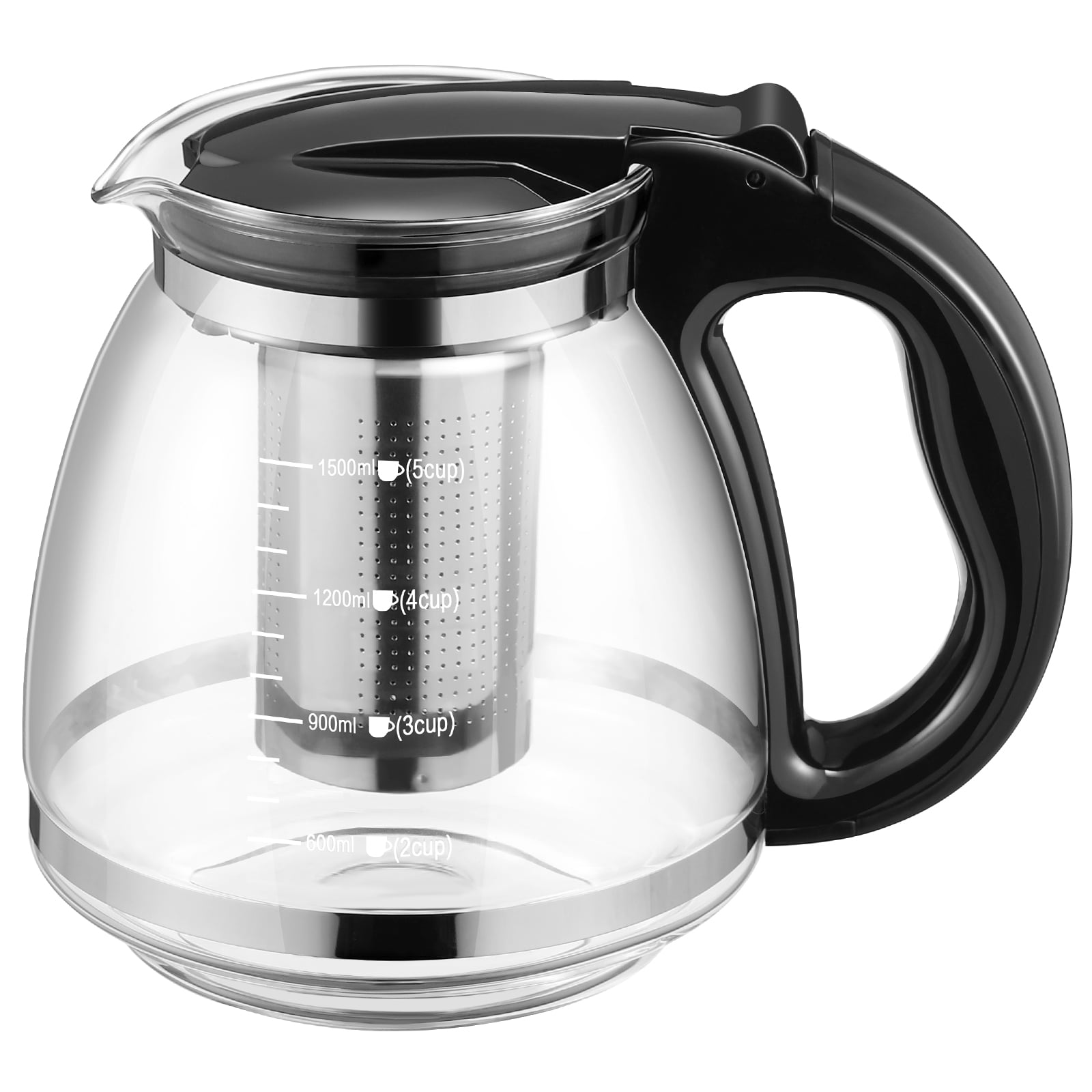 HIWARE 1000ml Glass Teapot - Stovetop Safe With Removable Infuser