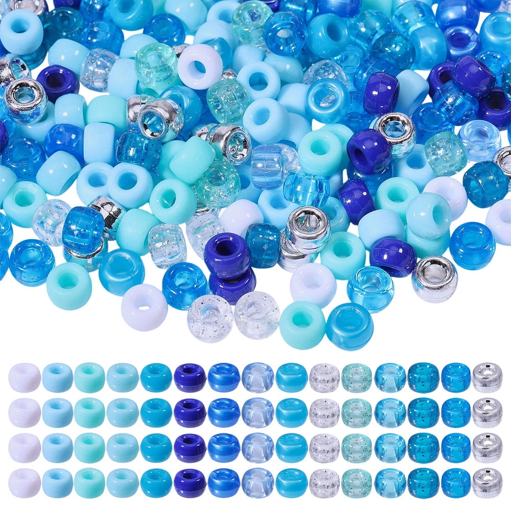 1500pcs 15 Colors Blue Pony Beads Handmade Strands Crafts Beads for Jewelry Necklace Bracelets Making Party Decoration Earrings Beads DIY Crafts