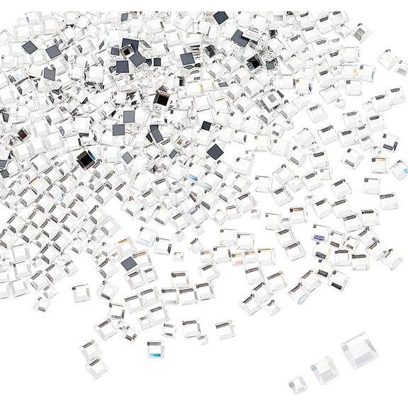 1500pcs 3 Sizes 1.8/2.6/3.5mm Clear Square Crushed Glass Rhinestone for Glitter Manicure Nail Art Decoration Faceted Crafts DIY Decoration Making DIY