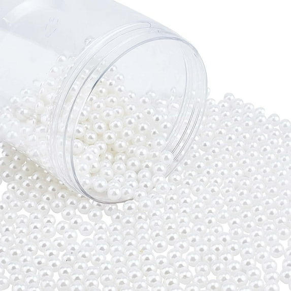 1500pcs 8mm White Undrilled ABS Plastic Imitated Pearl Beads