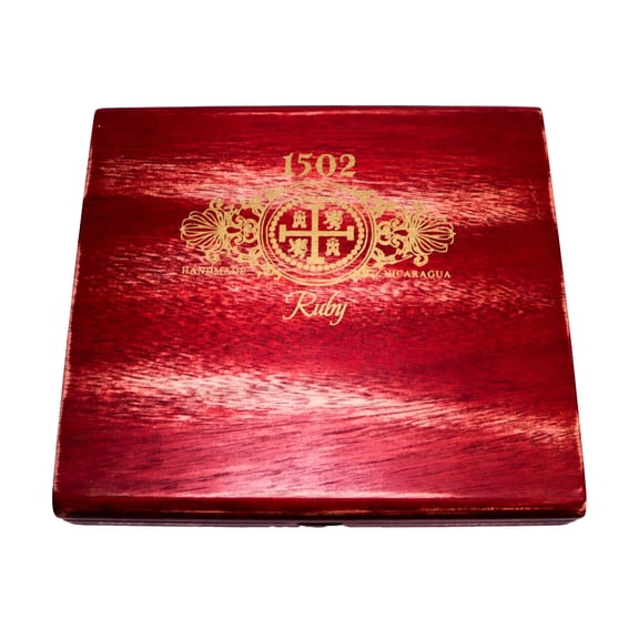 1502 Ruby Perfecto Empty Wood Cigar Box 8.25" x 7.5" x 1.25"