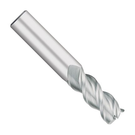 150661 Made High Performance Solid Carbide End Mill for Aluminum, 45 Degree, 3 Flute, 1/8" Diameter, 1/8" Shank, 1/2" Length of Cut, 1-1/2" Overall Length