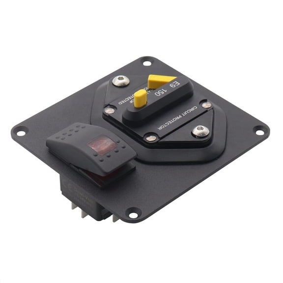 150A Circuit Breaker Panel+Red LED Backlit Switch 2-in-1 W/ 15CM Switch Harness