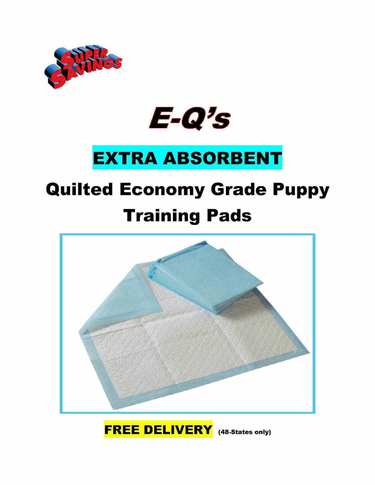 150CT 23x36" Extra Absorb Quilted Top 4-Layer Puppy Econo House Training Pee Pads Incontinence Pad 30lbs