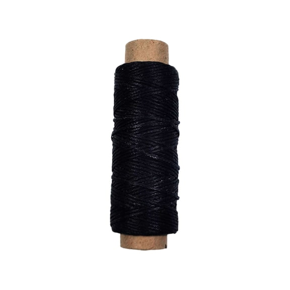 150D 0.8mm Thickness Flat Waxed Cord Waxed Thread Hand Stitching Thread Waxed Sewing Line for Leathercraft 50 Meters
