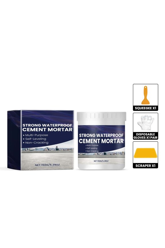 150G Waterproof Cement Mortar, Diy Repair Paste For Cracks & Gaps, Includes Gloves & Scraper, Quick Drying & Durable, Ideal For Home Maintenance