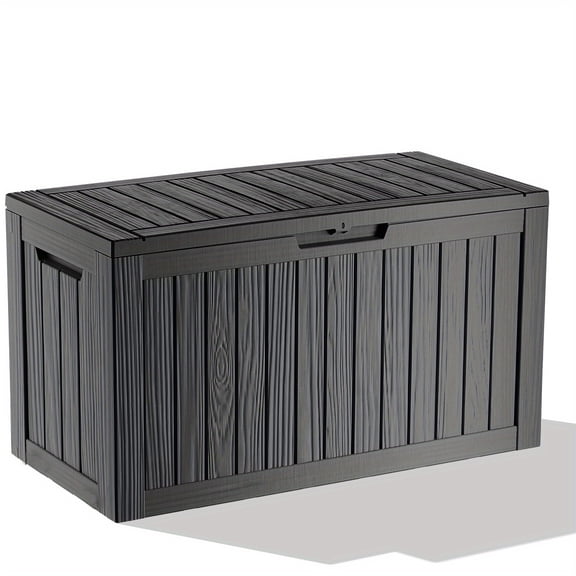 150GAL Large Outdoor Resin Deck Box, Weatherproof & UV Resistant, Lockable with Hydraulic Rod, Multi-Use Storage Bench & Side Table, for Patio, Garden, Garage & Pet Supplies