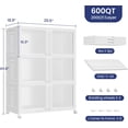 thumbnail image 1 of 150Gal 3-Tier Stackable Storage Cabinet with Wheels and  ,  Large Foldable Plastic Organizer for Closet, Garage, White, 1 of 7