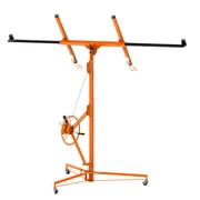 150Lbs Drywall Lift 11 Ft, Heavy Duty Drywall Panel Lifter with 4-9.5 Ft Adjustable Telescopic Arm & 3 Lockable Wheels