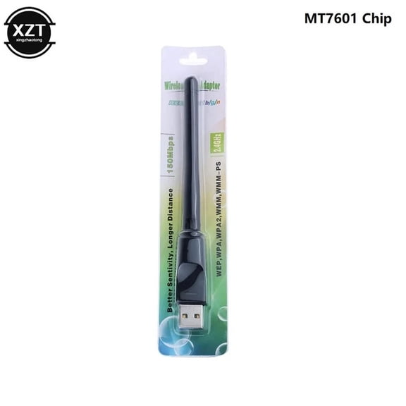150Mbps MT7601 Wireless Network Card Mini USB WiFi LAN Adapter Wi-Fi Receiver Dongle Antenna 802.11 b/g/n for PC RTL8188