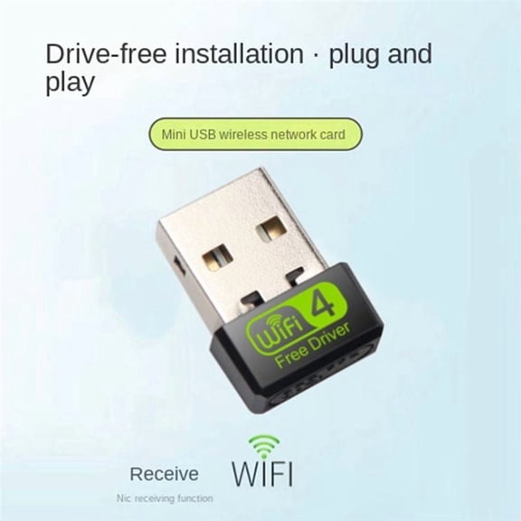 150Mbps USB 2.4G Wifi Receiver Plug and Play Drive Free Wifi Adapter for Laptop Desktop Computer