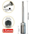 thumbnail image 1 of 150Mm Hexagon Nut Driver Drill Bit Adapter Socket Wrench Extension Sleeve 15Mm, 1 of 8