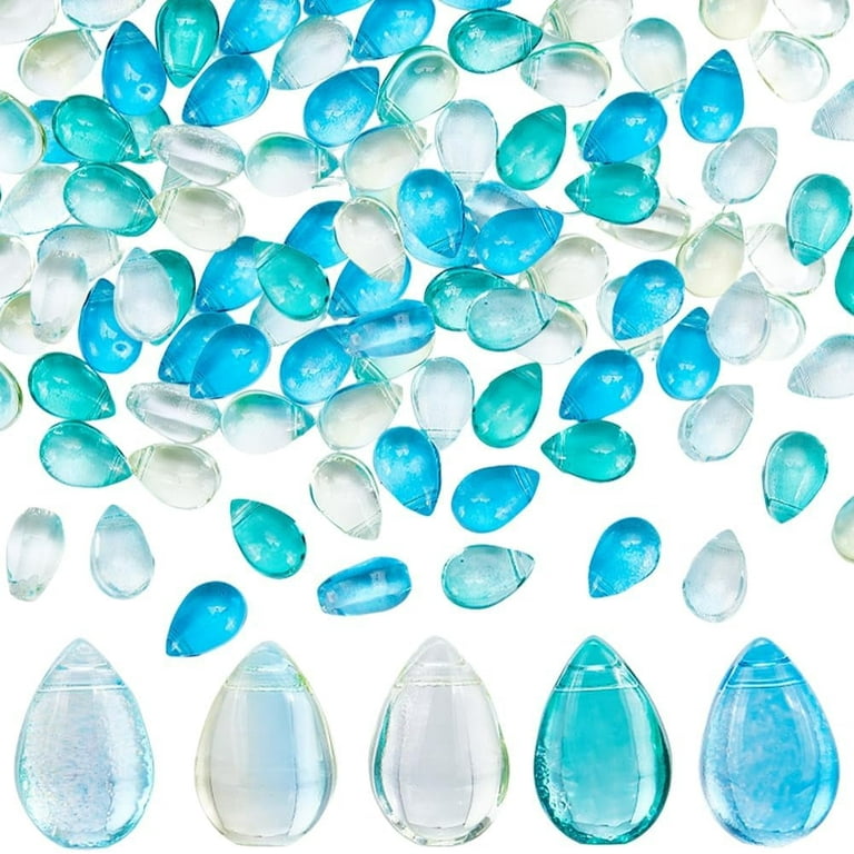 150PCS COLORS 10mm Glass Tear Drop Beads Water Drop Beads