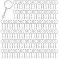 thumbnail image 1 of 150PCS Key Chain Rings, Keyrings Blanks Split Key Ring with Link Chain Open Jump Rings and Screw Eye Pin Metal Keychain Ring Parts for DIY Crafts Supplies Accessories (150pcs), 1 of 5