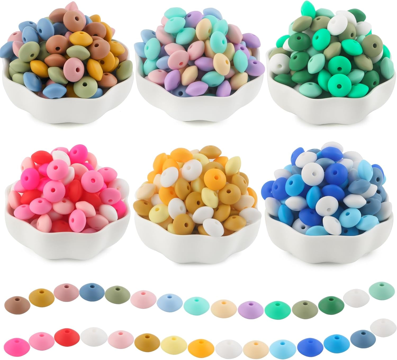 100 Pcs 12mm Silicone Beads Bulk – Round Matte Mix Colors For Bracelets, Keychains, DIY Crafts