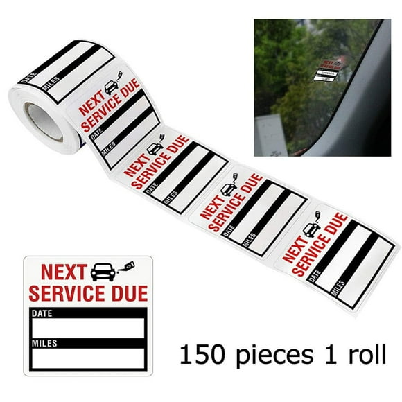 150PCS Oil Change Service Reminder Stickers Clear Windo Lite Sticker Pack