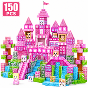 150PCS Princess Magnetic Building Blocks, Sensory Construction Toys for Girls Ages 3-10, Adorable Gift for Toddlers & Kids