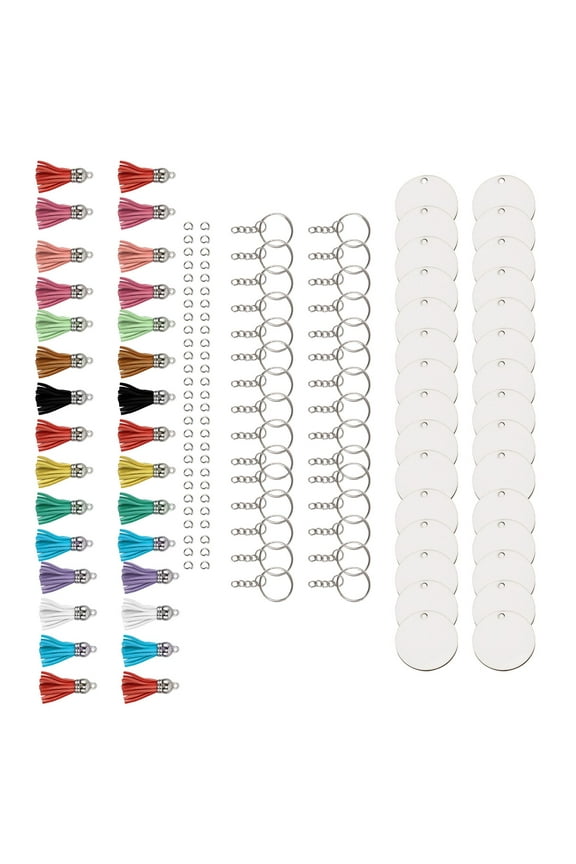 150PCS Sublimation Blanks Keychains Bulk, Keychains Ornament Set for Crafts, Jewelry Making
