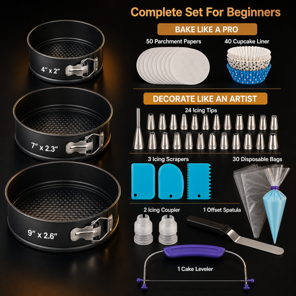 150PCs Bakeware Set Baking and Cake Decorating Supplies