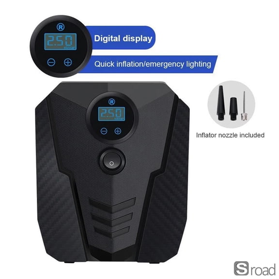 150PSI Digital Portable Air Compressor Pump - 12V Electric Tire Inflator For Cars, Motorcycles, Bicycles With LED Light & Digital Pressure Gauge,Black