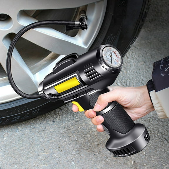 150PSI Tire Inflator, 12V Air Compressor, Metal Cylinder Design, Fast Inflation System, Multi Nozzle Tools, LED Flashlight Pumps for SUVs, Bikes and 4th of July Outdoor Preparations