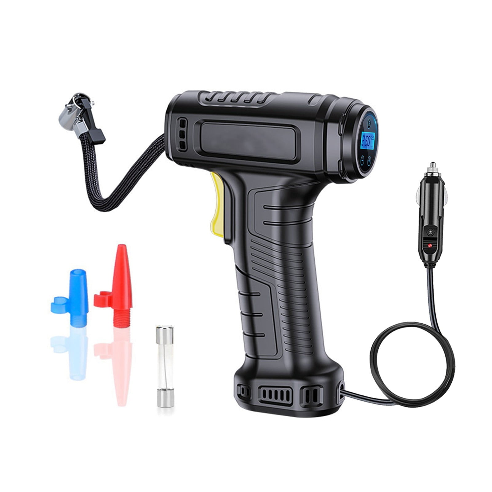 Tire Inflator Portable Air Compressor, 150PSI Cordless Air Pump For Car Tires, 3X Faster Air Inflator Tire Pump With Digital Pressure Gauge And Emergency LED Light For Motorcycle Bike Ball Car
