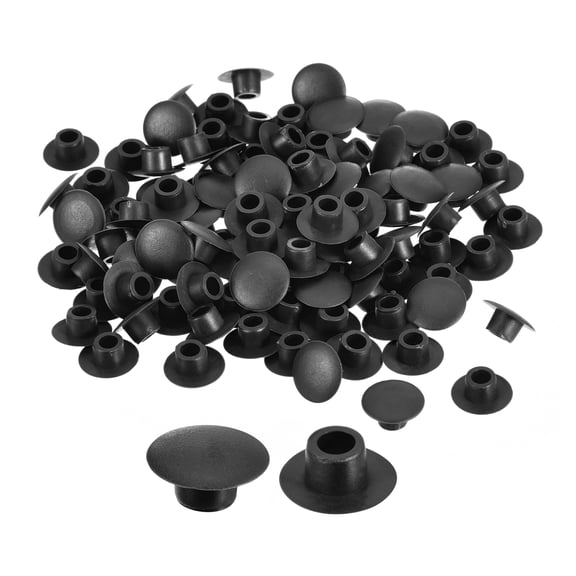 150Pack 6mm(1/4") Dia Plastic Screw Hole Plugs Cover for Furniture, Black