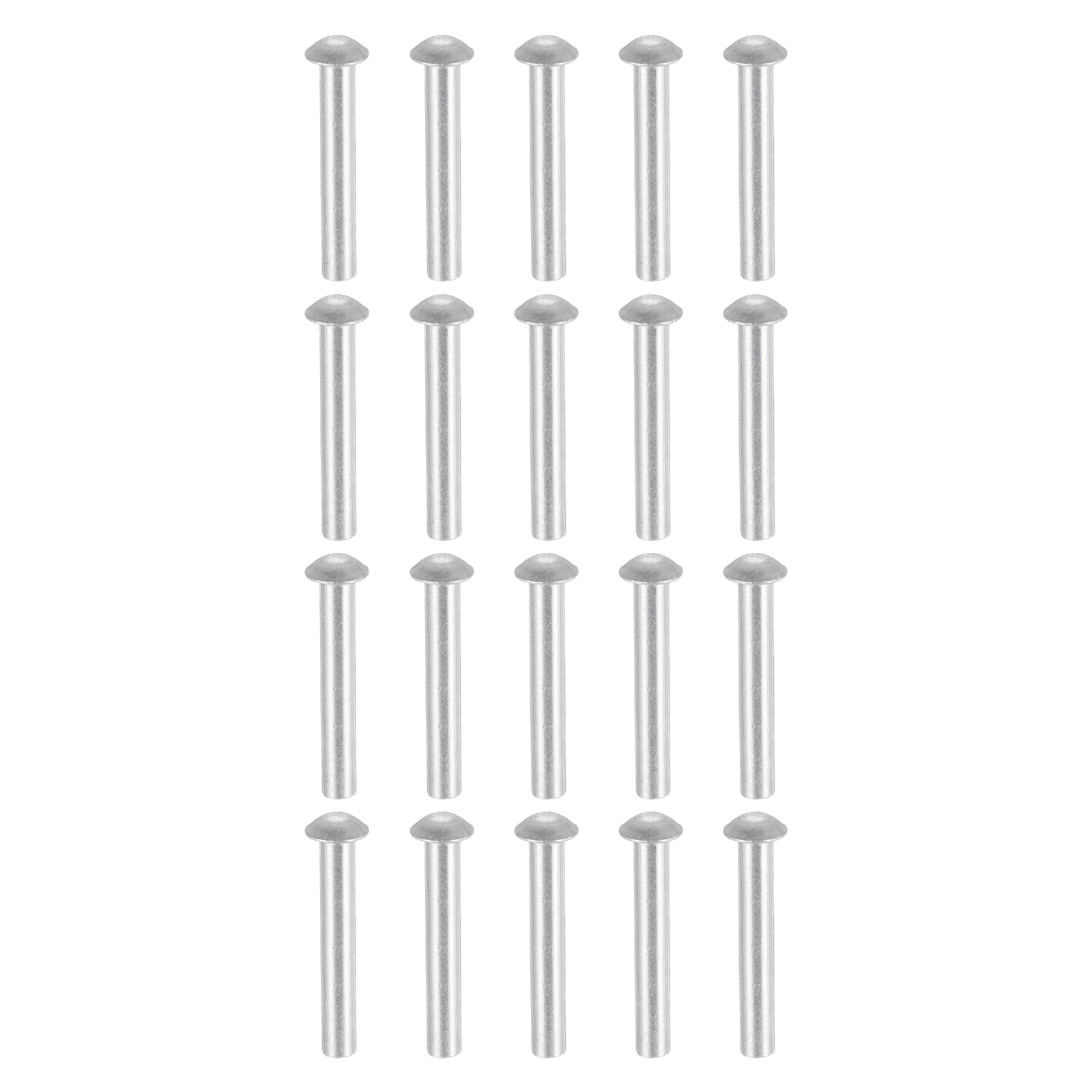 150Pack Brazier Head Rivets, M5 x 30mm Aluminum Solid Rivets, Silver Tone