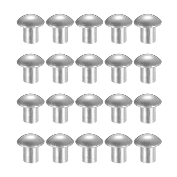 150Pack Brazier Head Rivets, M5 x 6mm Aluminum Solid Rivets, Silver Tone