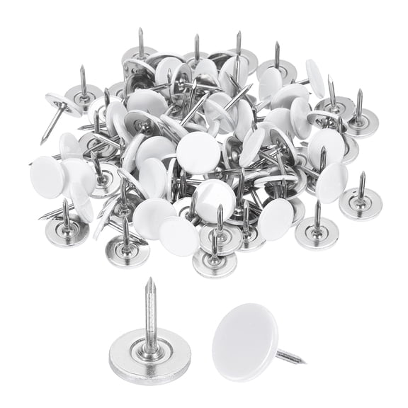 150Pack Upholstery Tacks, 11mmx13mm Flat Head Thumb Tack, White