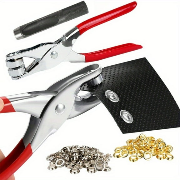 150Pcs 1/2 inch Grommet Tool Kit, Grommet Kit, Eyelet Kit with Leather Hole Punch Pliers for Leather, Shoes, Fabric, Belt