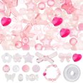 thumbnail image 1 of 150Pcs 13 Style Acrylic Assorted Pastel Beads Transparent Flower Beads Candy Faceted Star Heart Butterfly Bead Round Beads 150Pcs Pink Themed Assorted Beads(DIY-SC0020-60D-7SC), 1 of 9