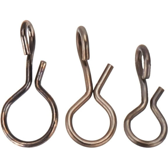 150Pcs 3 Styles 304 Stainless Steel Quick Change Hook Line Connector Fishing Swivel Fly Snap Clips Hooks Gunmetal 5.5~11x2.5~5x1.8~2.5mm Hole: 0.9~1.2mm & 1.5~4mm 50pcs/style