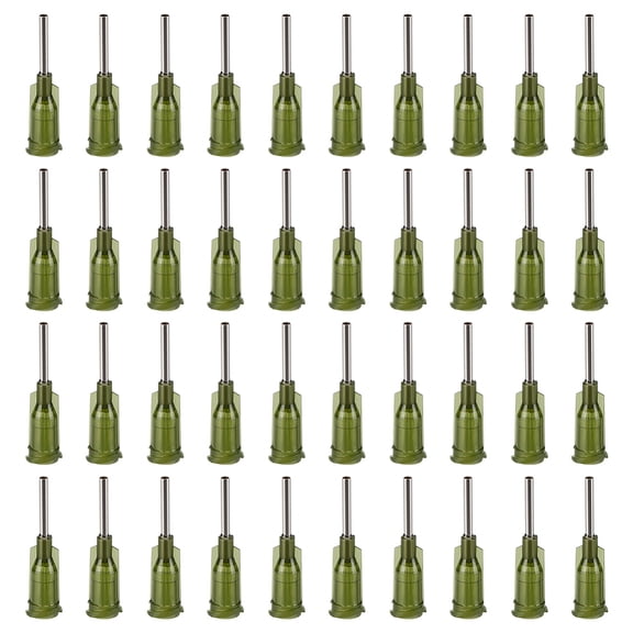 150Pcs 304 Stainless Steel Dispensing Needle 18 Gauge Dark Olive Green Blunt Tip Glue Bottle Needles with Luer ConnectorDIY