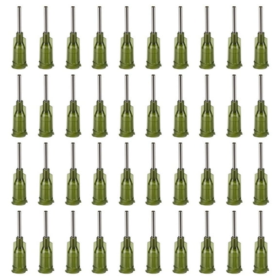 150Pcs 304 Stainless Steel Dispensing Needle 18 Gauge Dark Olive Green Blunt Tip Glue Bottle Needles with Luer Connector