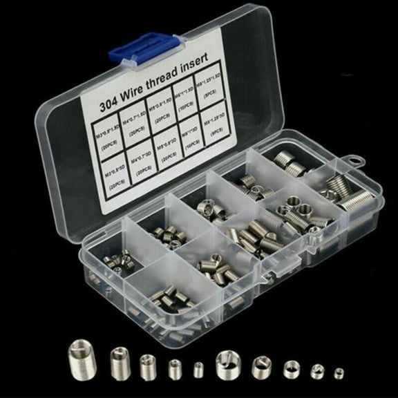 150Pcs 304 Stainless Steel Helicoil Thread Repair Insert Kit For M3 M5 M6 M8
